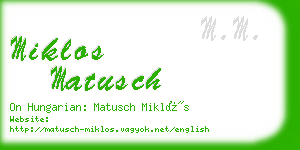 miklos matusch business card